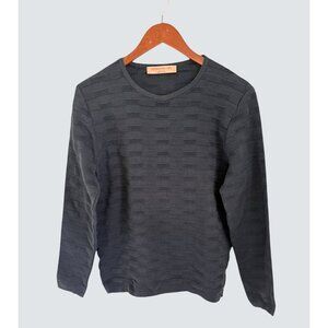 Made in Italy Metropolitan View Collection Textured Gray Knit Sweater Made In It